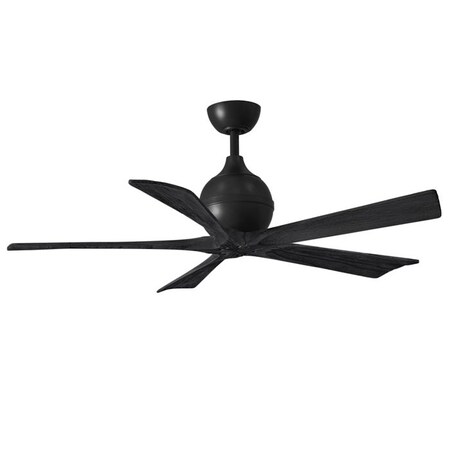 Matthews Fan Co Irene-3 52 Ceiling Fan In Matte Black And Matte Black Blades" IR5-BK-BK-52